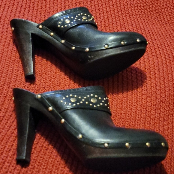 Michael Kors Black Leather Mules -  9M - Picture 4 of 4